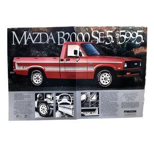 1984 Mazda B2000 SE-5 Pickup Truck Vintage 2-Page Print Ad Red Truck
